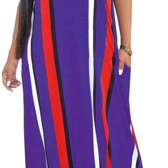 Womens Plus-Size Summer Bohemian Beach Sundress Spaghetti Strap Loose Long Maxi - Picture 1 of 5
